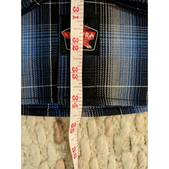 Dixxon Flannel Company Form Function Men Med Blue Long sleeve Flannel Pearl Snap - Picture 8 of 8